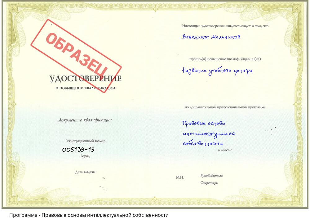 Правовые основы интеллектуальной собственности Красноярск