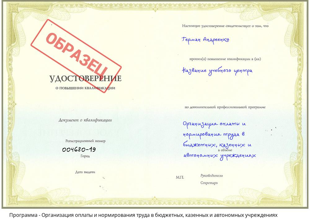 Организация оплаты и нормирования труда в бюджетных, казенных и автономных учреждениях Красноярск