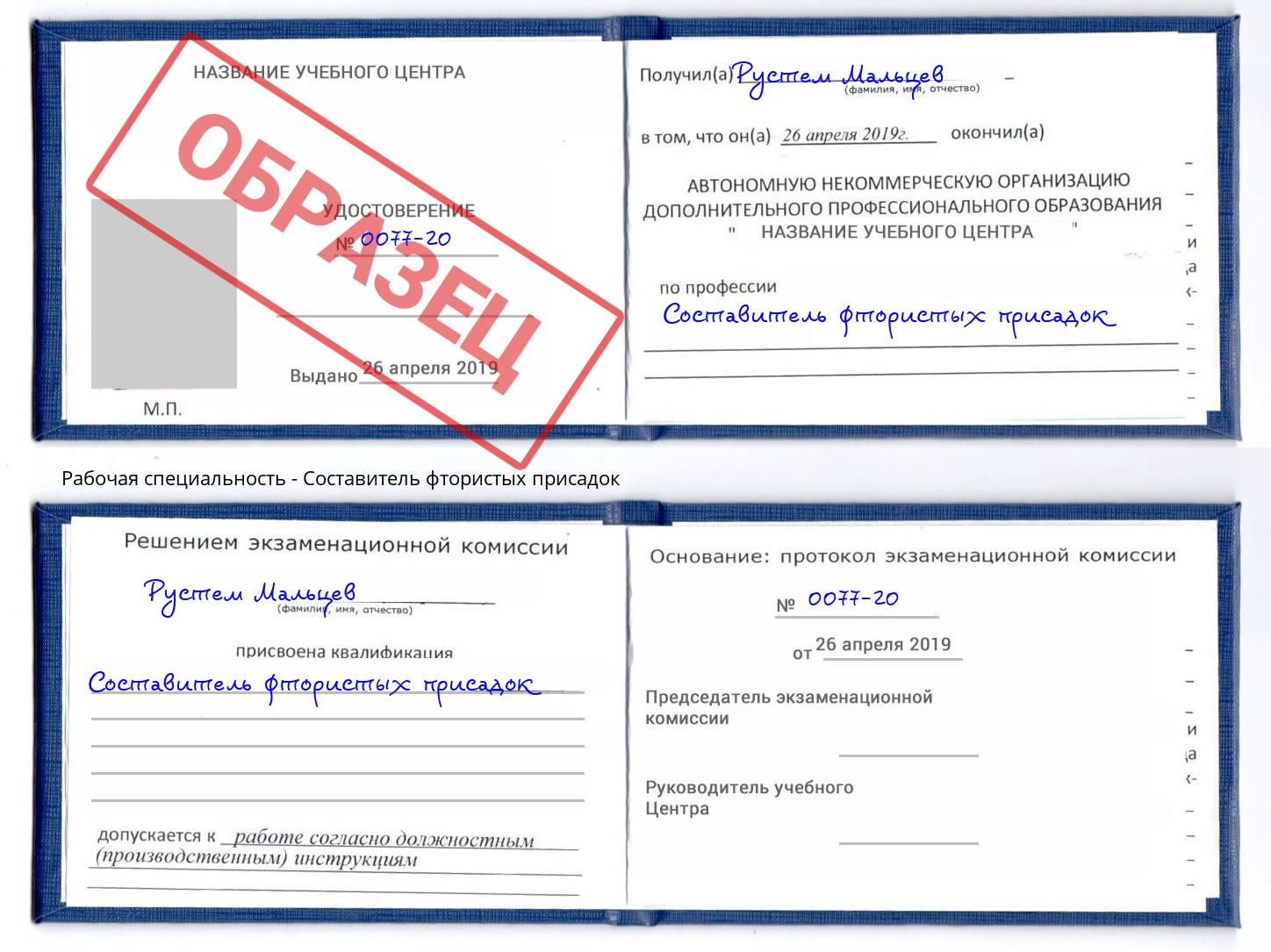 Составитель фтористых присадок Красноярск