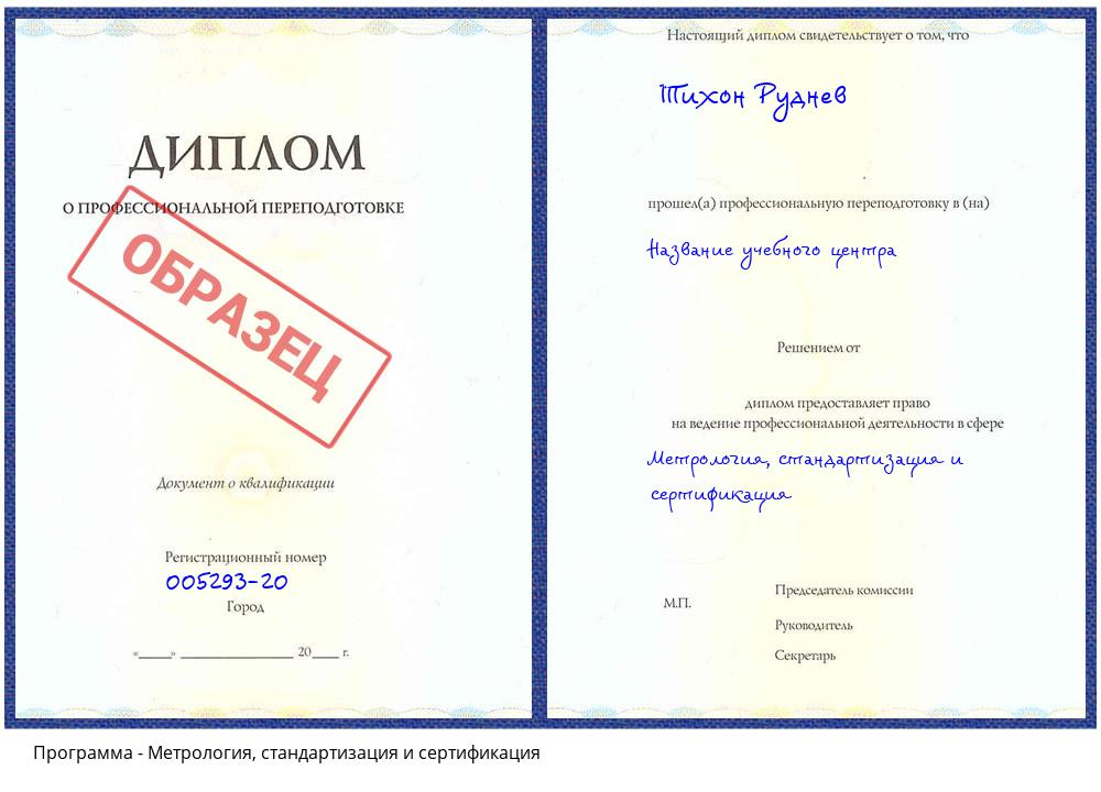 Метрология, стандартизация и сертификация Красноярск