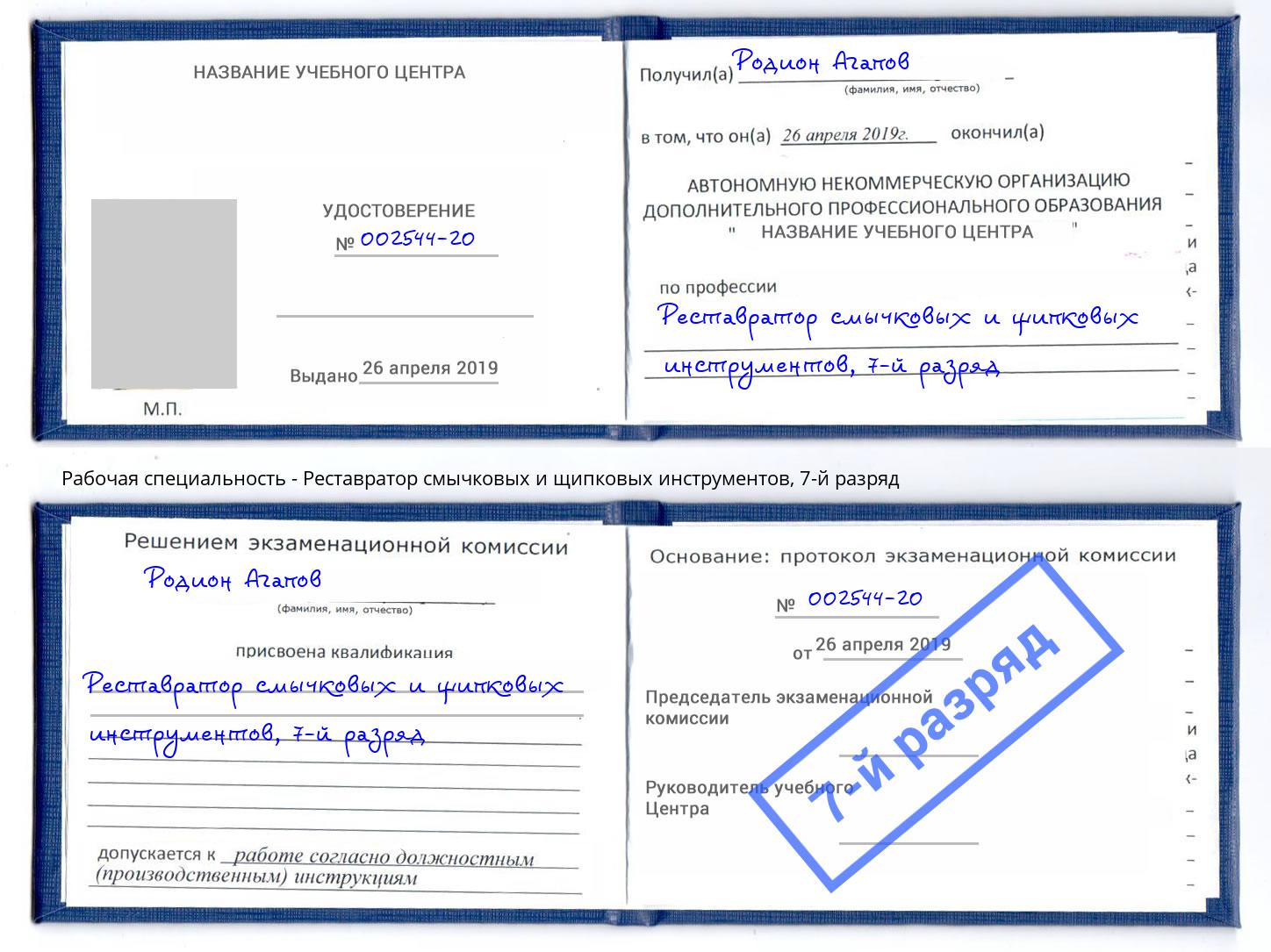 корочка 7-й разряд Реставратор смычковых и щипковых инструментов Красноярск